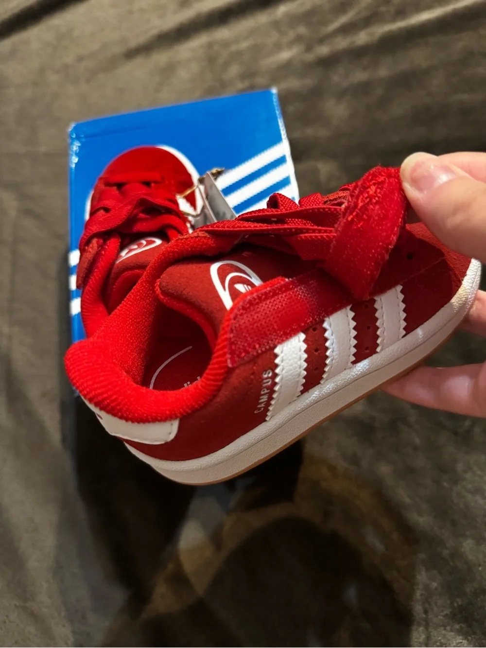 adidas Kids Campus Low Top Sneakers in Red and White